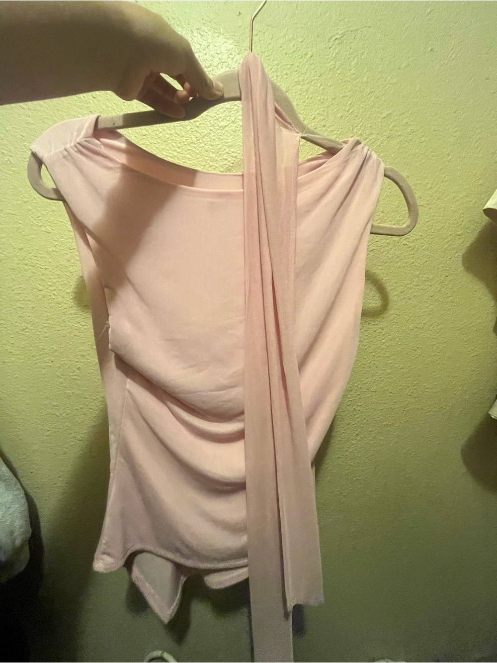 Women’s Pink Draped One-Shoulder top